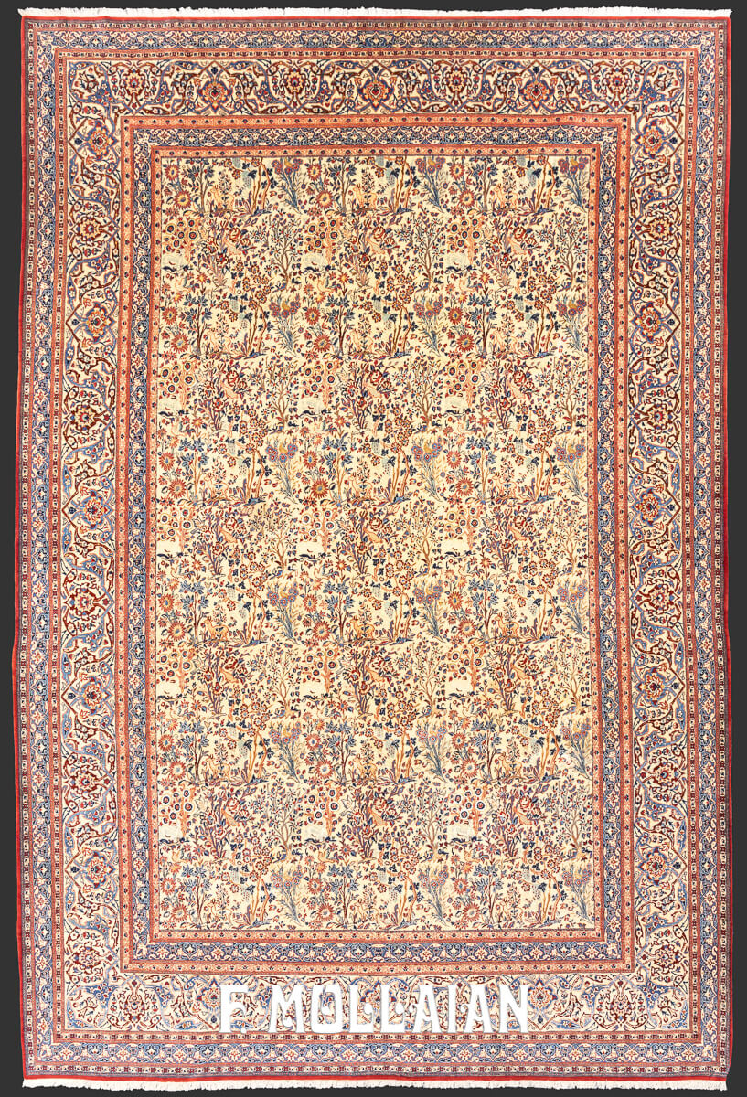 All-over Persian Nain Tudeshk Hand-knotted Semi-Antique Rug n°:360465